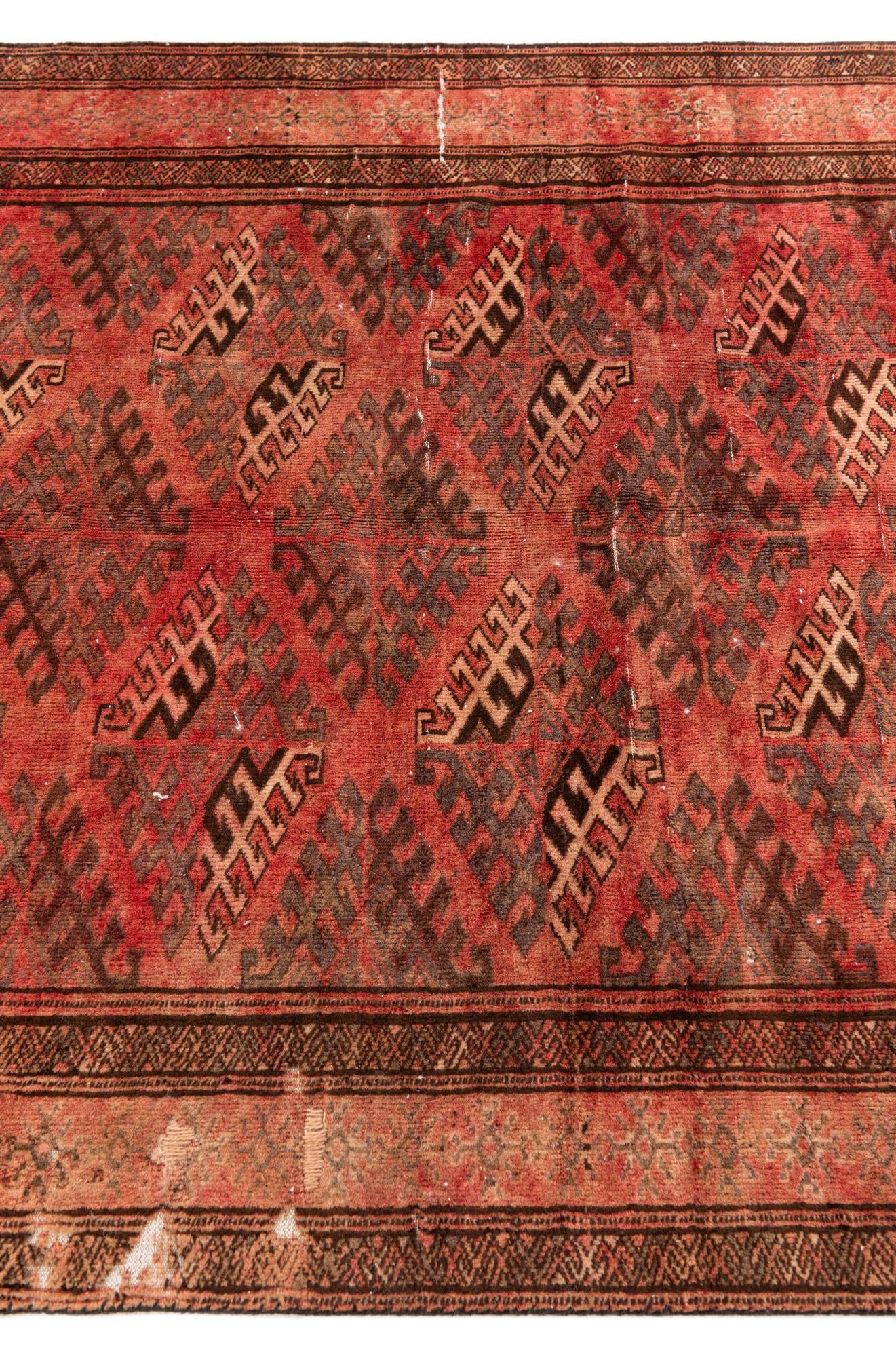 4' 1 x 6' Hand Knotted Ultra Vintage Wool Rug