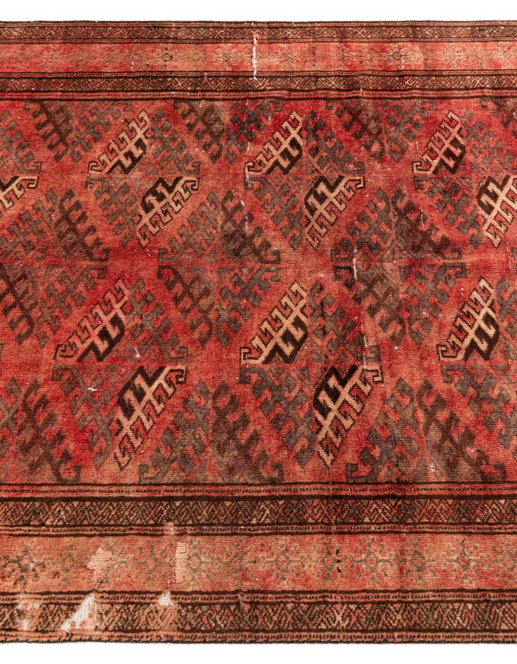 Detail image of 4' 1 x 6'  Hand Knotted Ultra Vintage Wool Rug