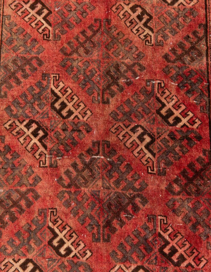 Detail image of 4' 1 x 6'  Hand Knotted Ultra Vintage Wool Rug
