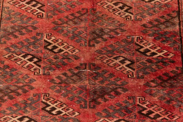 4' 1 x 6' Hand Knotted Ultra Vintage Wool Rug