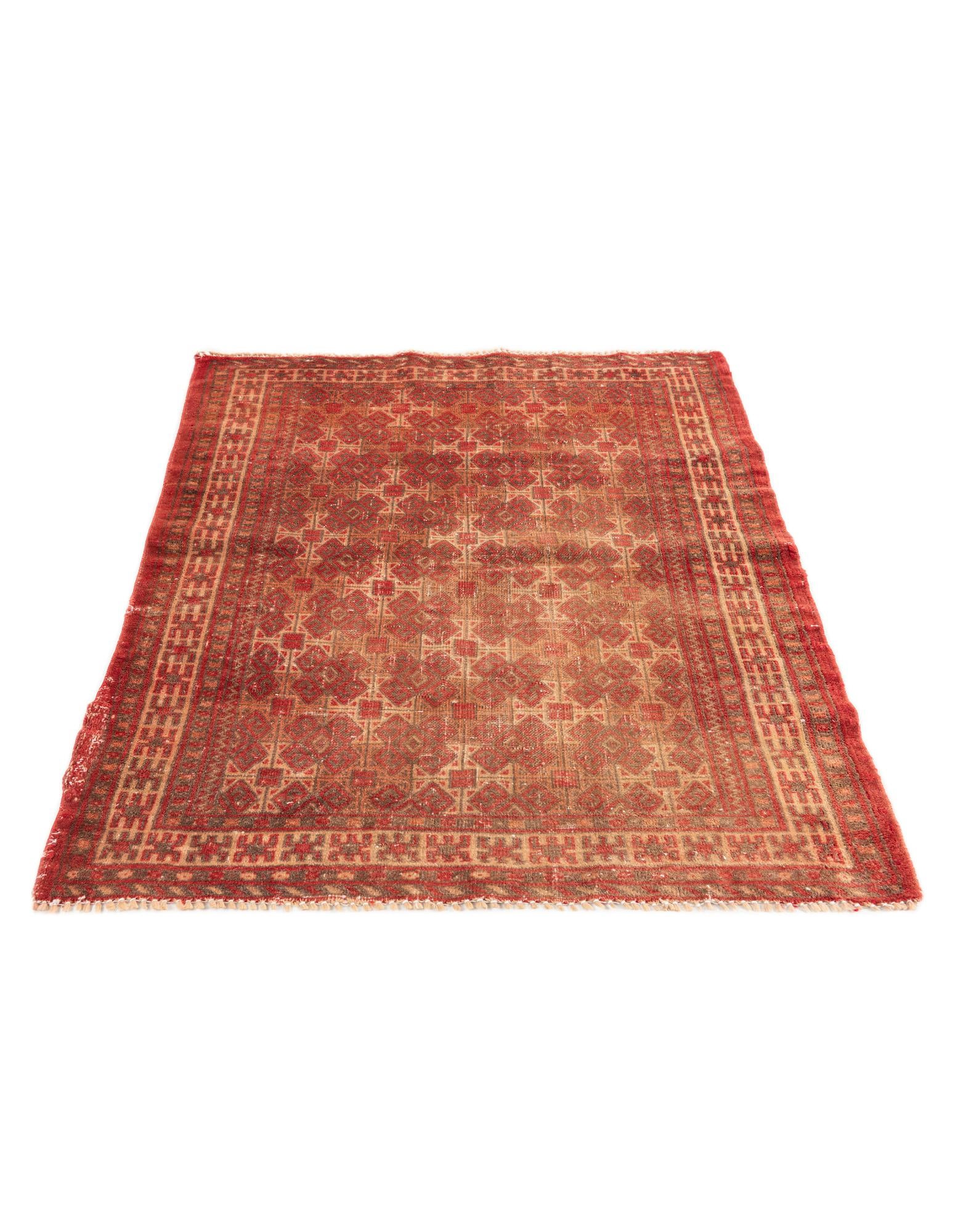 3' 3 x 3' 9 Hand Knotted Ultra Vintage Persian Wool Rug