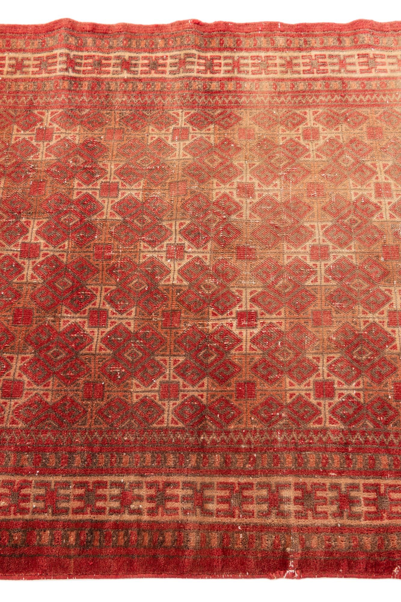 3' 3 x 3' 9 Hand Knotted Ultra Vintage Persian Wool Rug