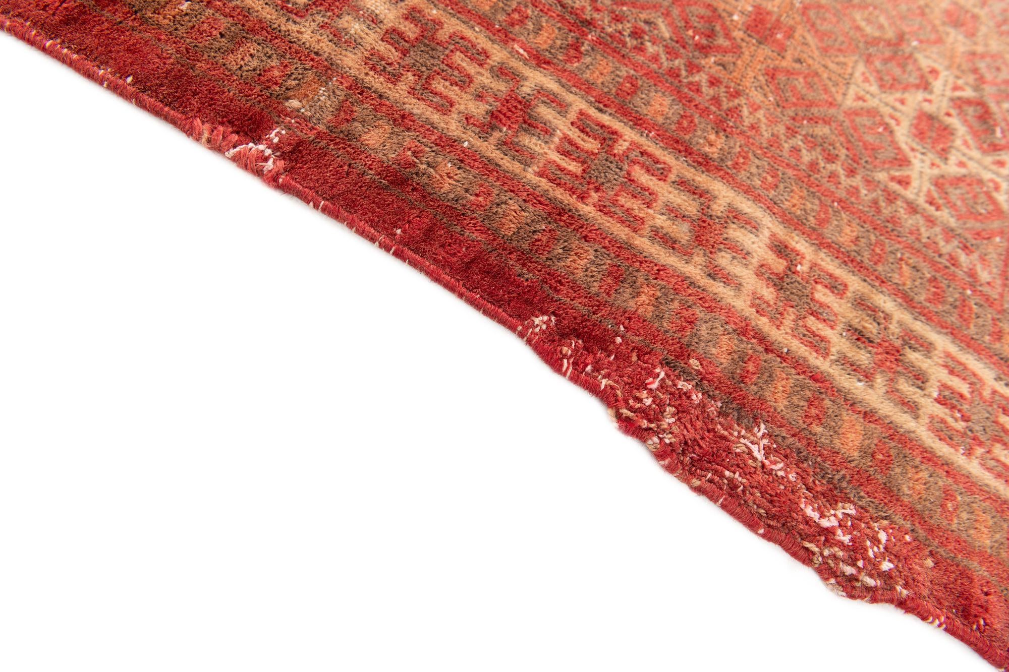 3' 3 x 3' 9 Hand Knotted Ultra Vintage Persian Wool Rug