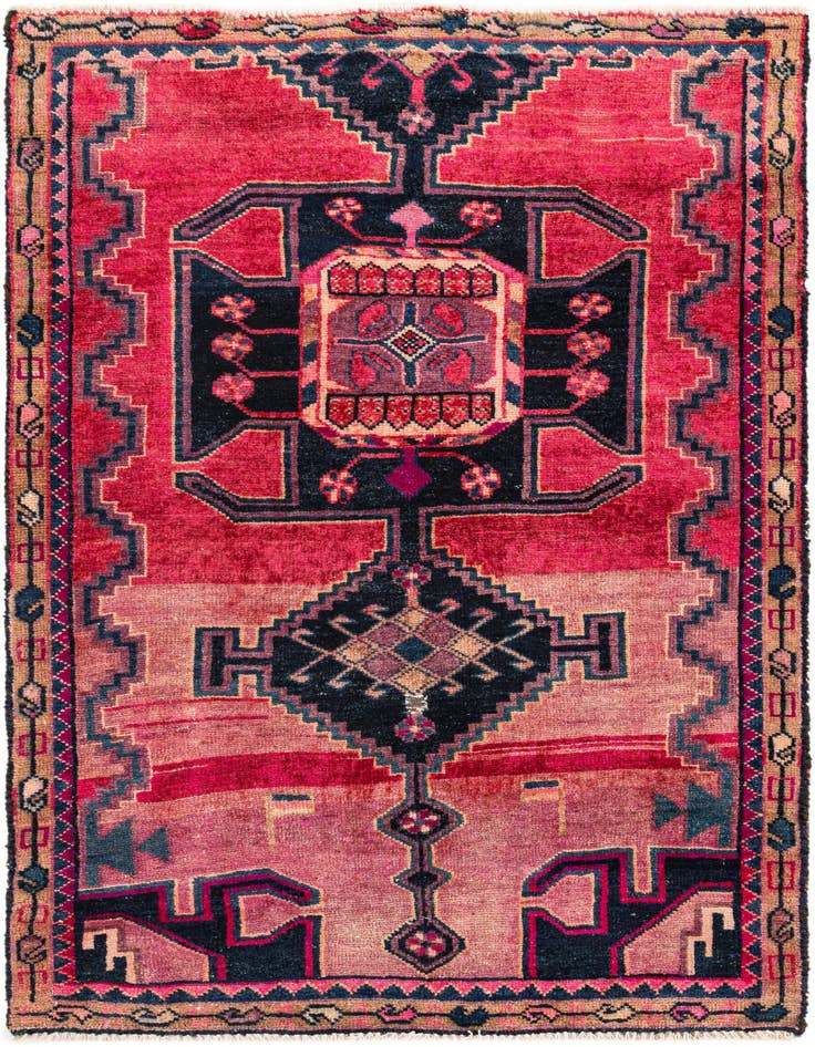 Detail image of 3' 2 x 4' 7 Hand Knotted Ultra Vintage Persian Wool Rug