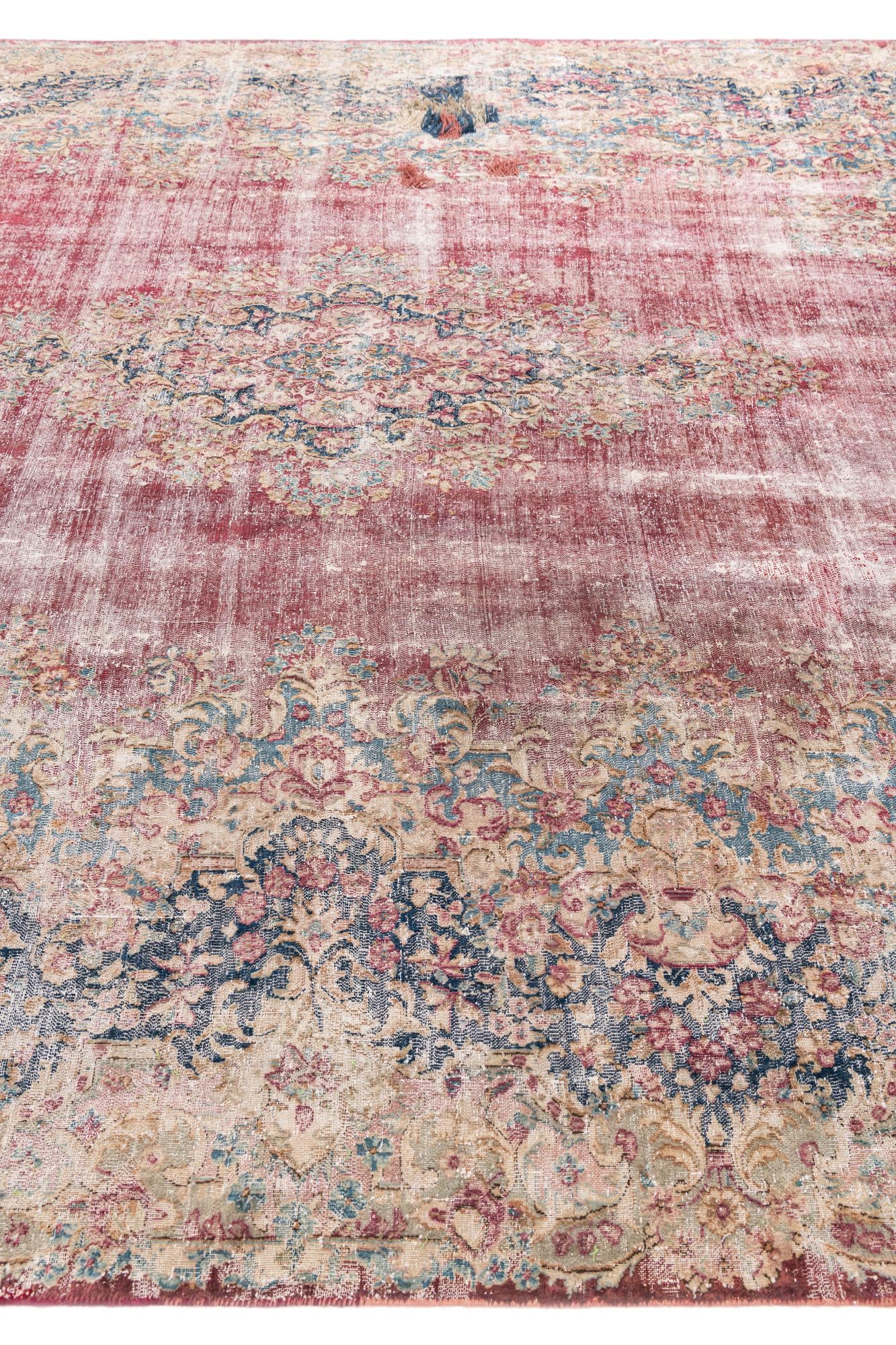 9' 5 x 12' 8 Hand Knotted Ultra Vintage Persian Wool Rug
