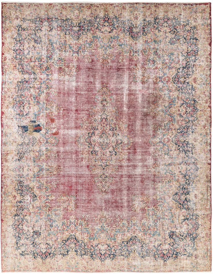 Detail image of 9' 5 x 12' 8 Hand Knotted Ultra Vintage Persian Wool Rug