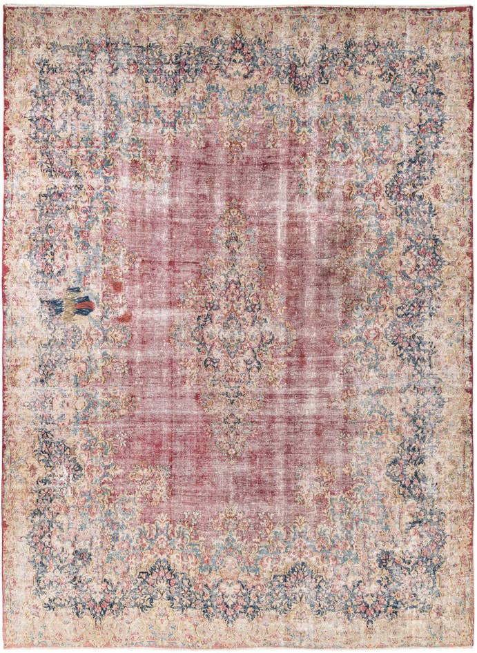 Detail image of 9' 5 x 12' 8 Hand Knotted Ultra Vintage Persian Wool Rug