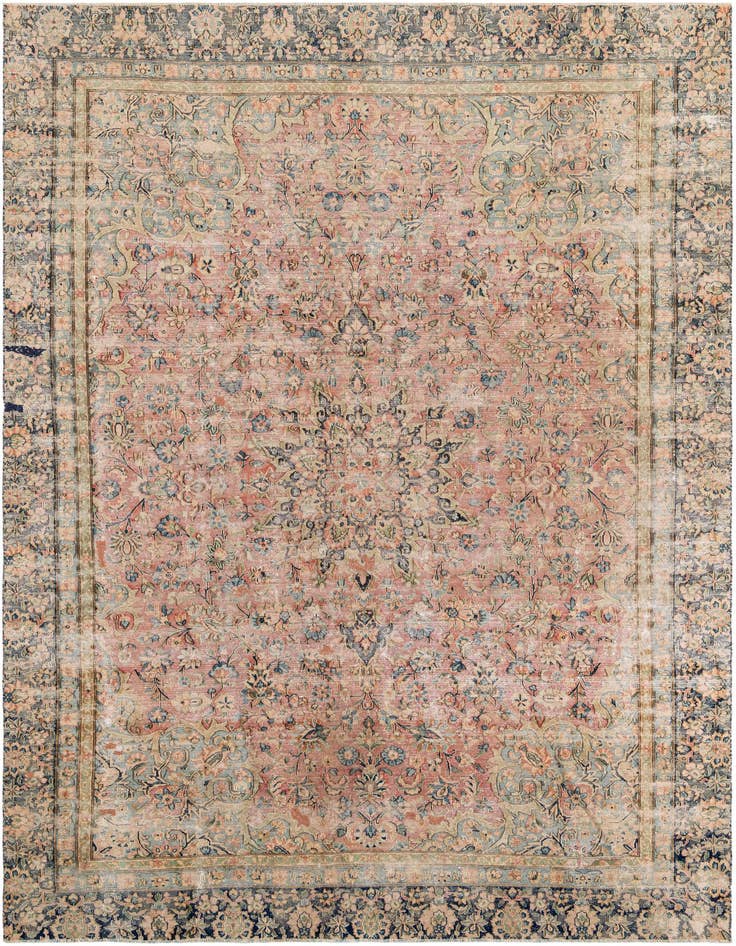 Detail image of 7' 4 x 11' 4 Hand Knotted Ultra Vintage Persian Wool Rug