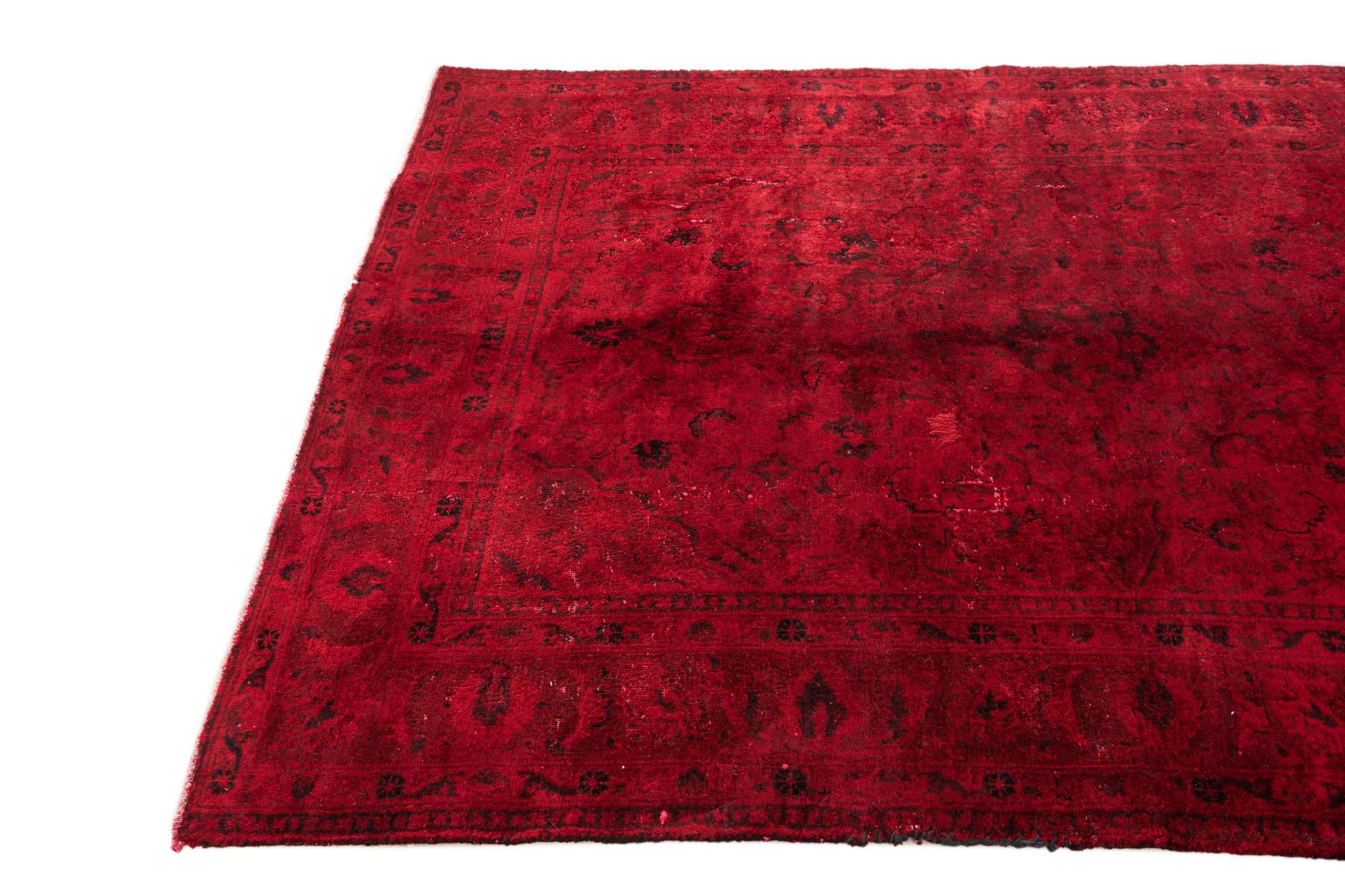 140cm x 205cm anudado a mano Ultra Vintage Alfombra Persa Lana