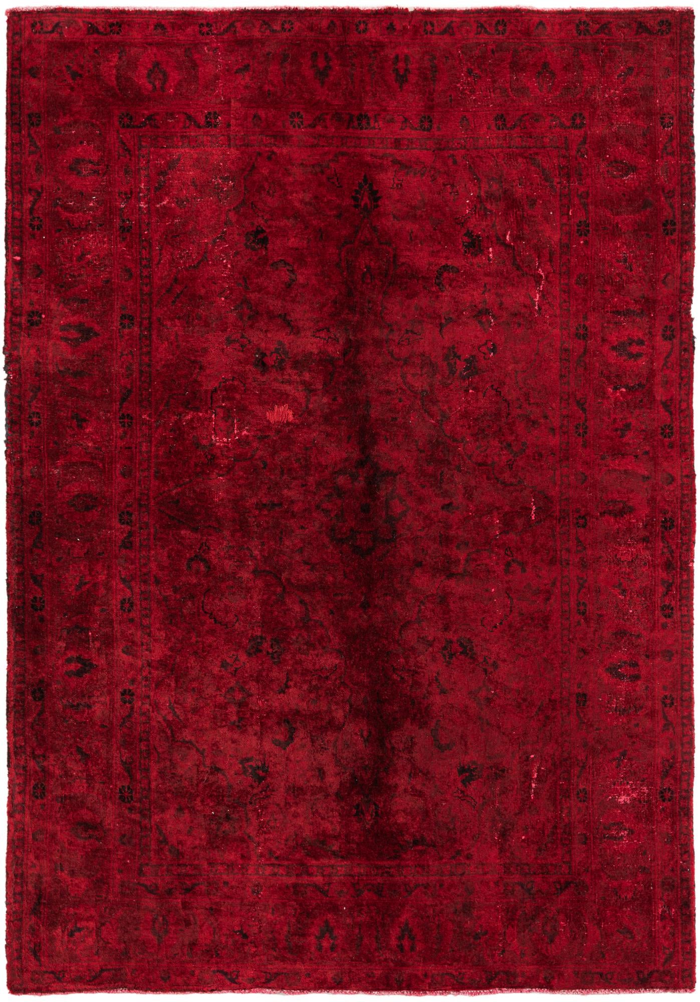 4' 7 x 6' 9 Hand Knotted Ultra Vintage Persian Wool Rug