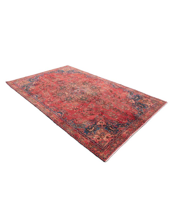 Detail image of 4' 10 x 7' 7 Hand Knotted Ultra Vintage Persian Wool Rug