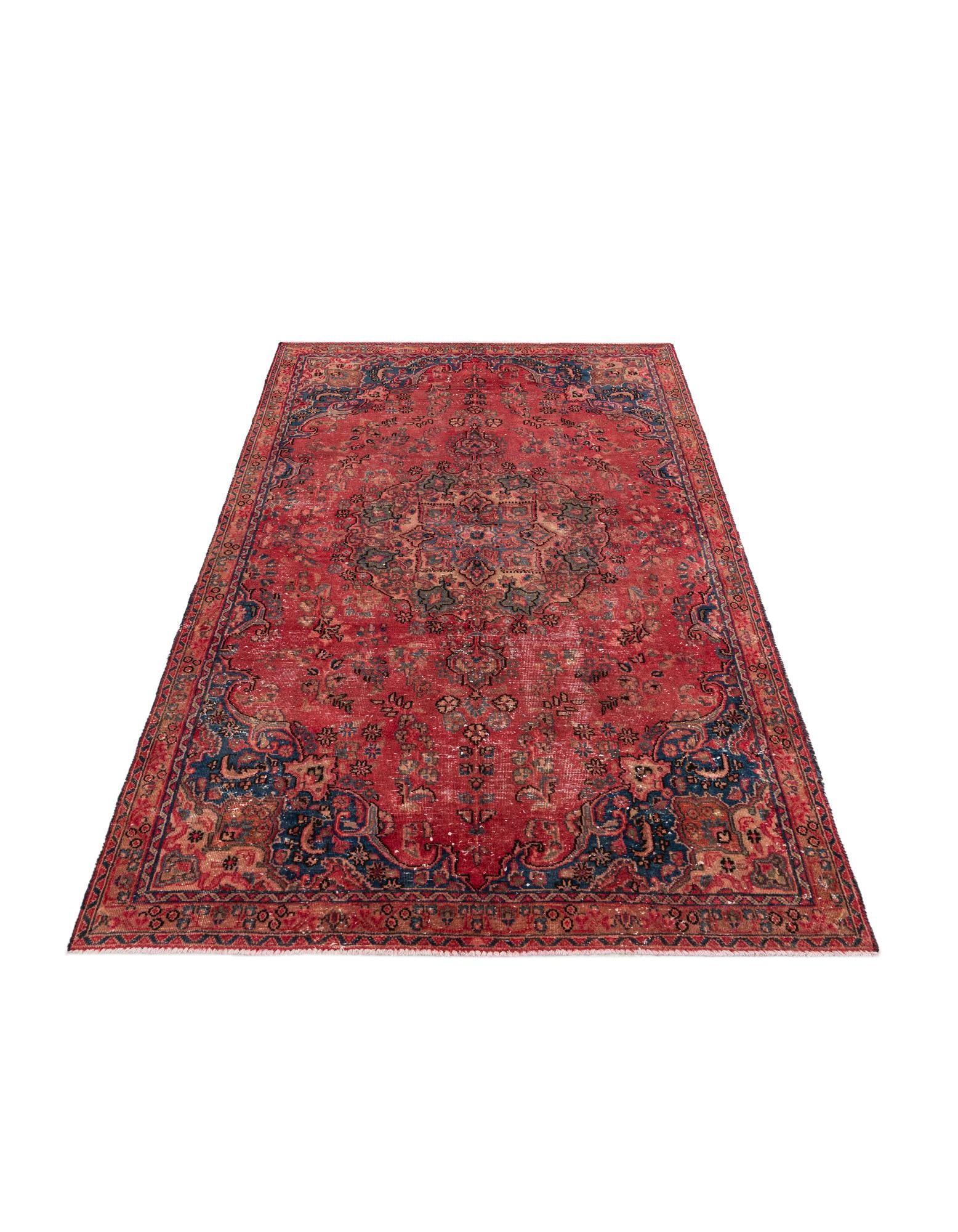 4' 10 x 7' 7 Hand Knotted Ultra Vintage Persian Wool Rug