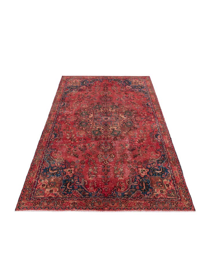 Detail image of 4' 10 x 7' 7 Hand Knotted Ultra Vintage Persian Wool Rug