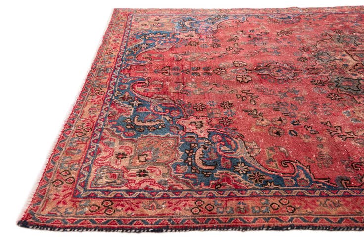 Detail image of 4' 10 x 7' 7 Hand Knotted Ultra Vintage Persian Wool Rug