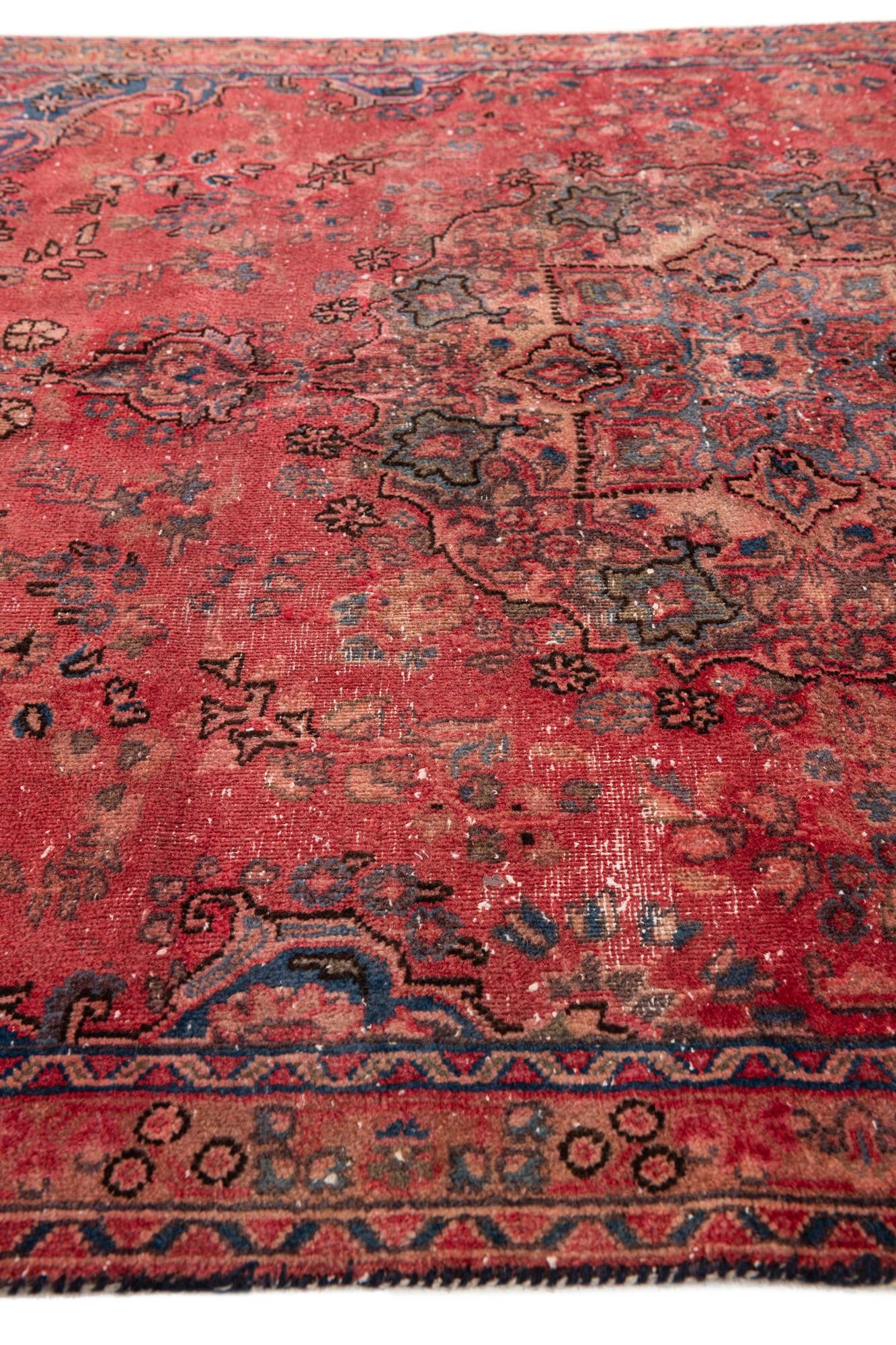 4' 10 x 7' 7 Hand Knotted Ultra Vintage Persian Wool Rug