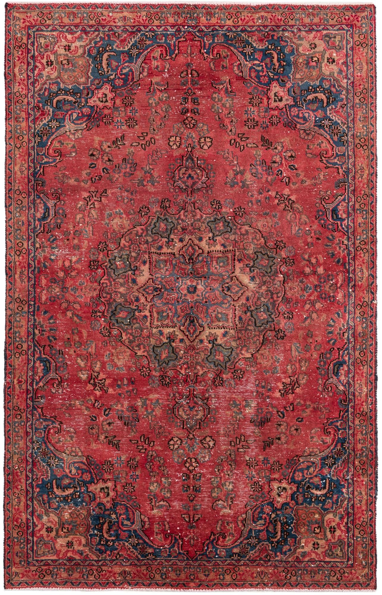 4' 10 x 7' 7 Hand Knotted Ultra Vintage Persian Wool Rug