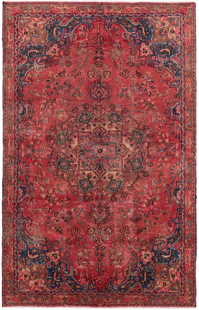 4' 10 x 7' 7 Hand Knotted Ultra Vintage Persian Wool Rug