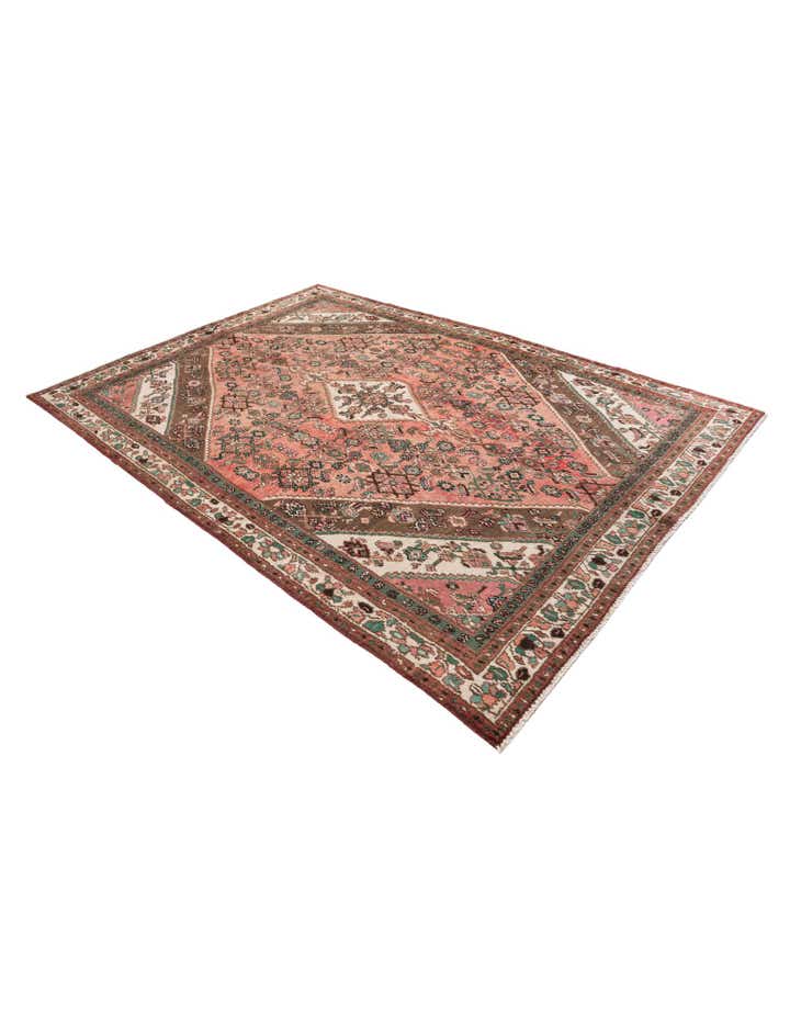 6' 8 x 9' 3 Hand Knotted Ultra Vintage Persian Wool Rug