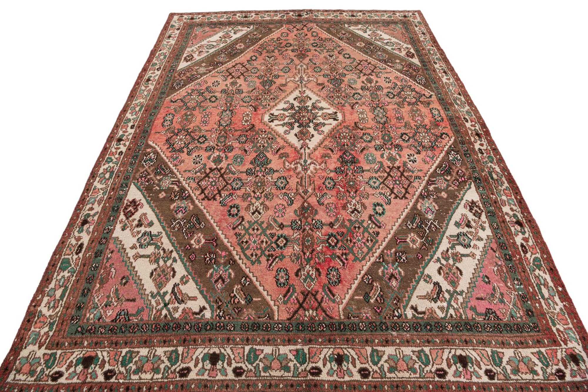 6' 8 x 9' 3 Hand Knotted Ultra Vintage Persian Wool Rug