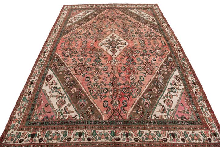 6' 8 x 9' 3 Hand Knotted Ultra Vintage Persian Wool Rug
