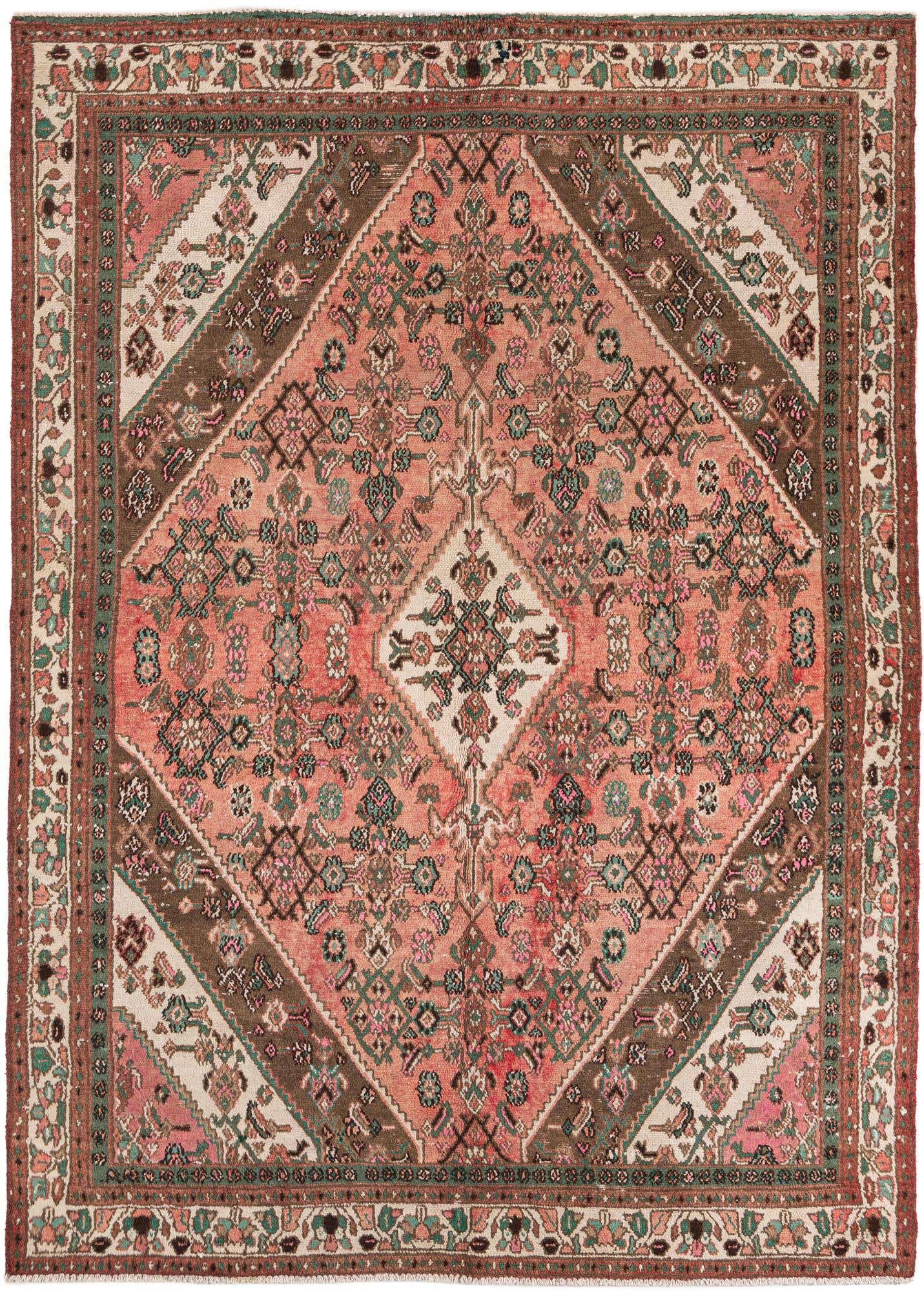 6' 8 x 9' 3 Hand Knotted Ultra Vintage Persian Wool Rug