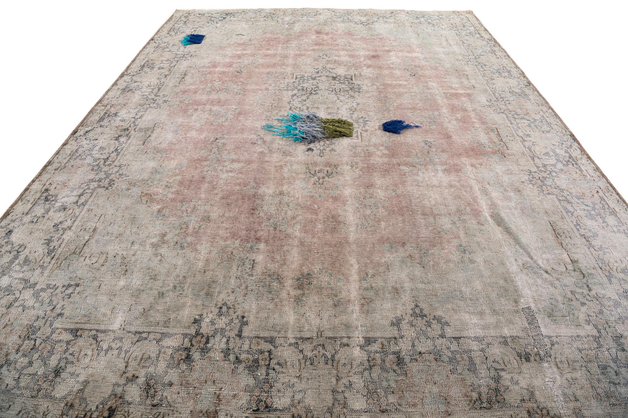 9' 8 x 13' 2 Hand Knotted Ultra Vintage Persian Wool Rug