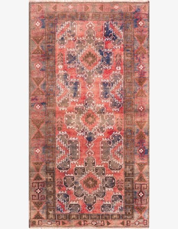 3' 6 x 6' 9 Hand Knotted Ultra Vintage Persian Wool Rug