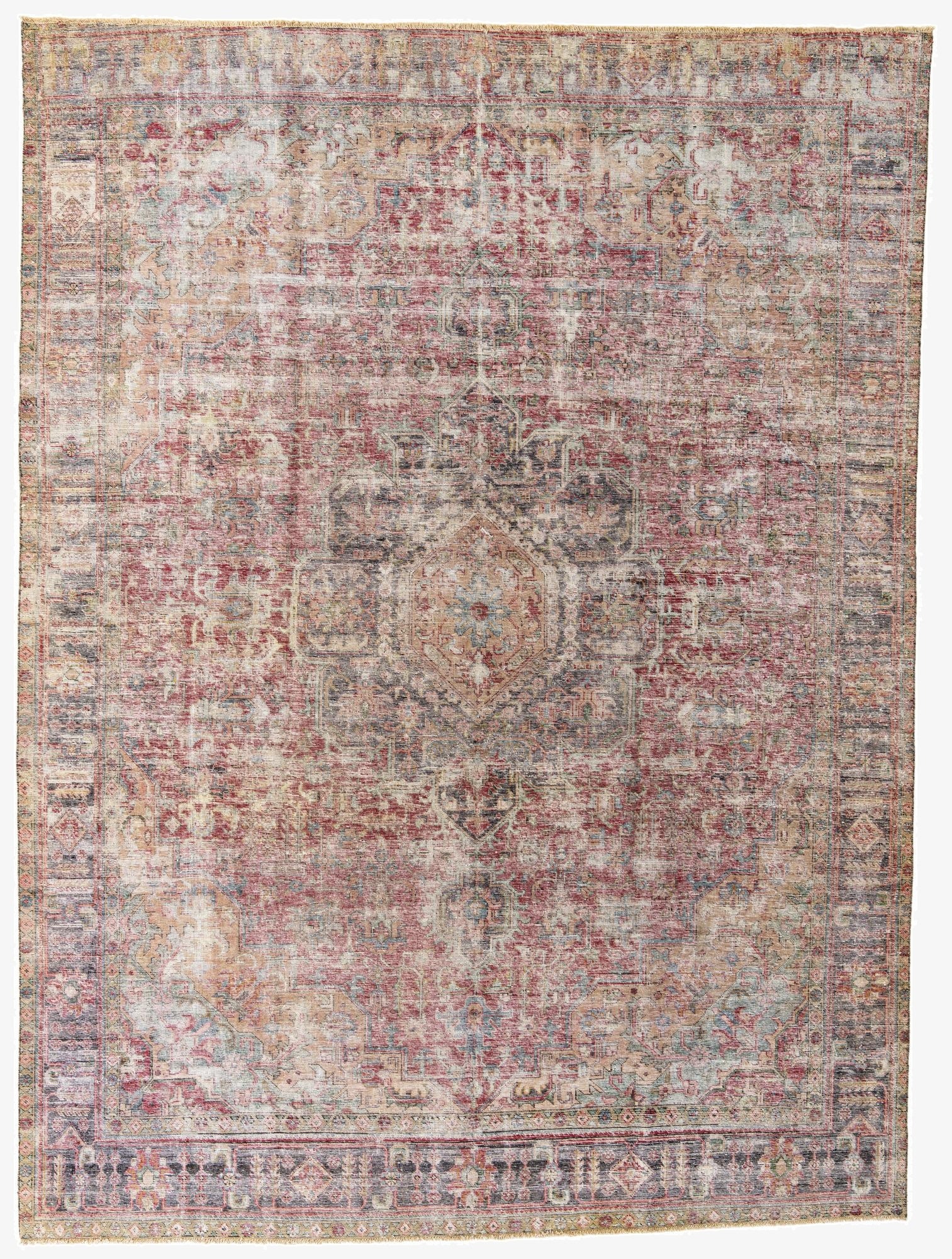9' 7 x 13'  Hand Knotted Ultra Vintage Persian Wool Rug