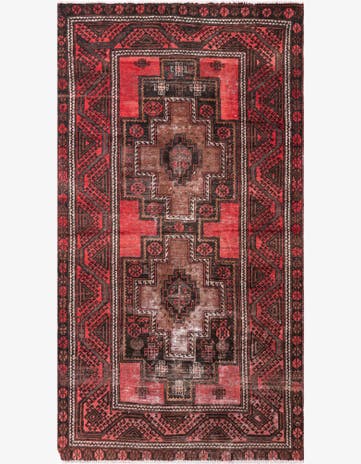 3' 8 x 6' 10 Hand Knotted Ultra Vintage Persian Wool Rug