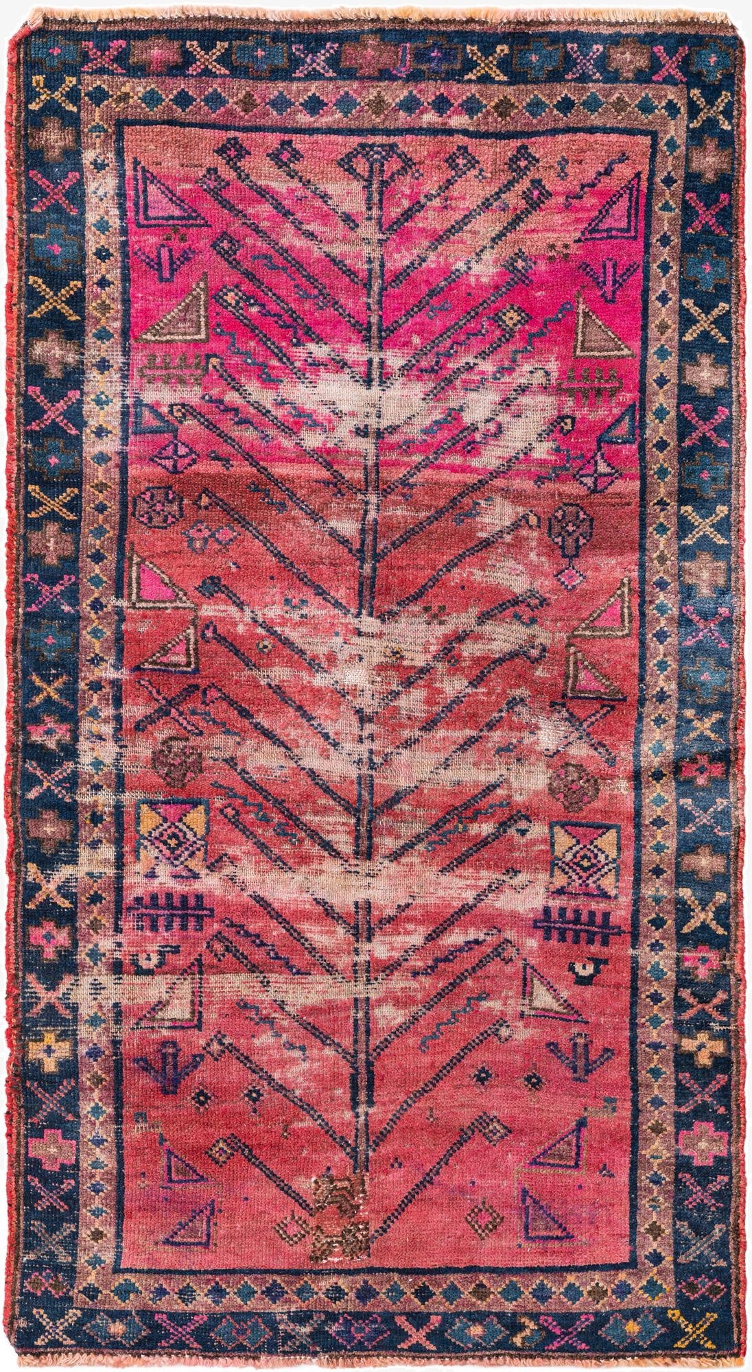 3' 4 x 6' 2  Hand Knotted Ultra Vintage Persian Wool Rug