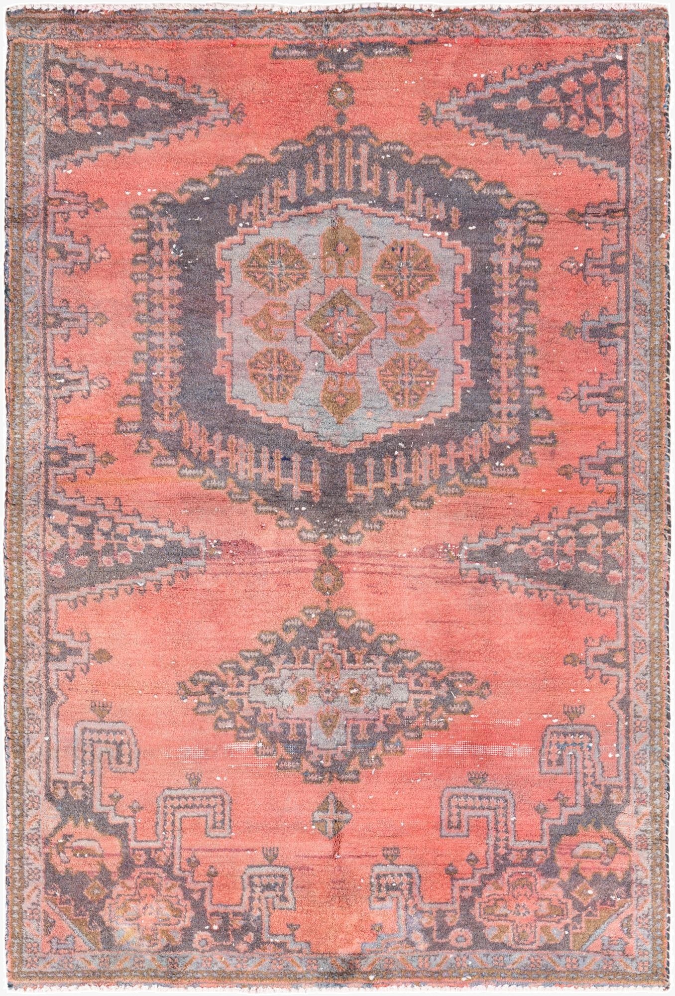 4' x 6'  Hand Knotted Ultra Vintage Persian Wool Rug