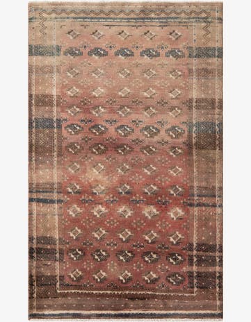 3' 9 x 6' 5 Hand Knotted Ultra Vintage Persian Wool Rug