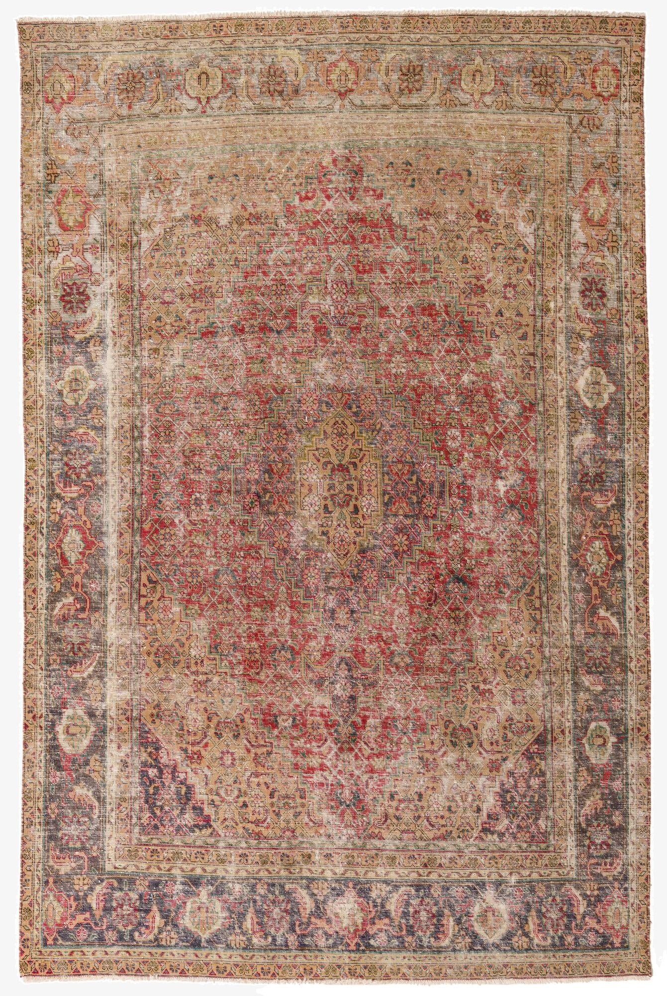 Primary image 6' 4 x 9' 9  Hand Knotted Ultra Vintage Persian Wool Rug