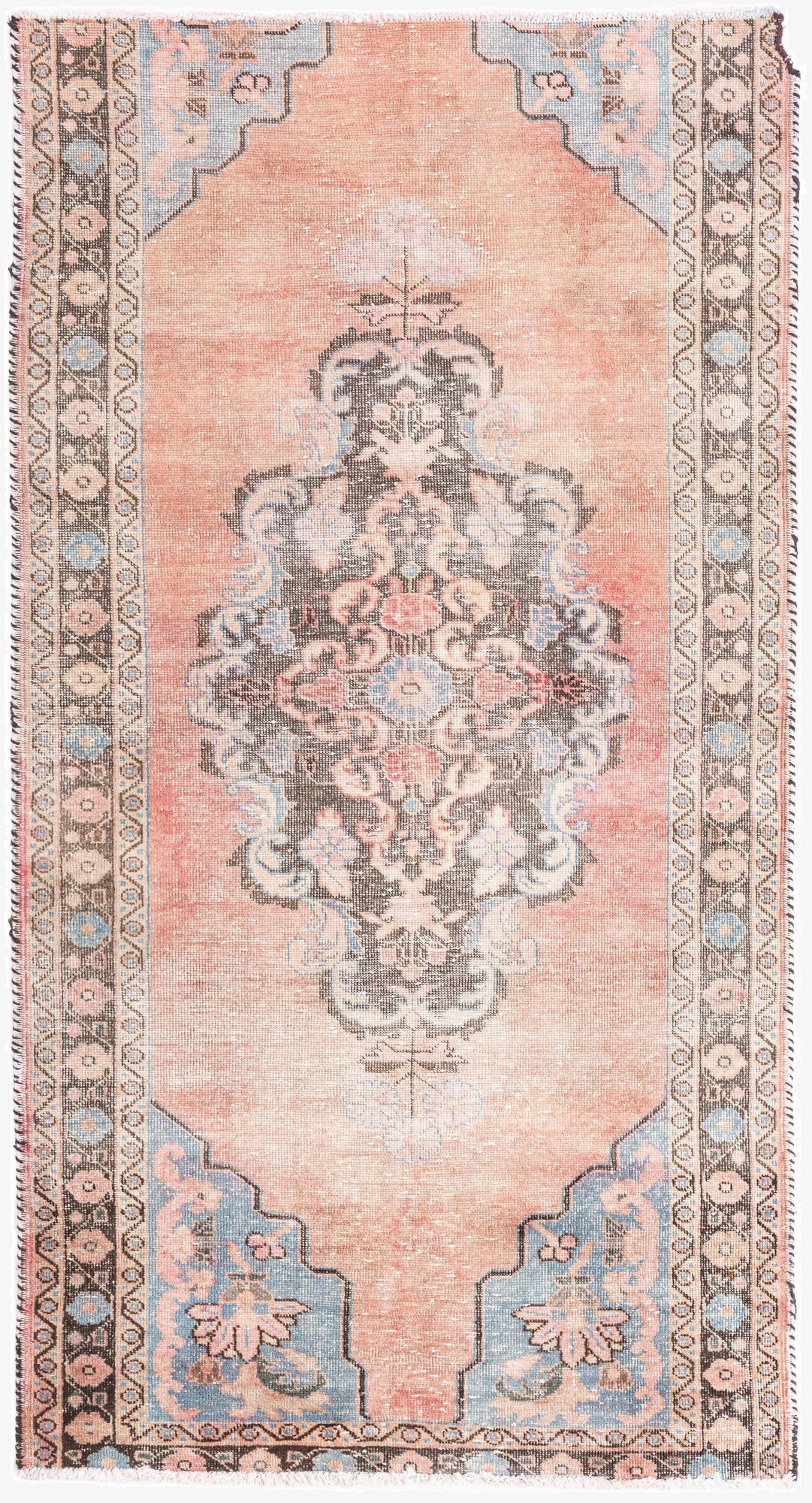 3' 5 x 6' 7  Hand Knotted Ultra Vintage Persian Wool Rug