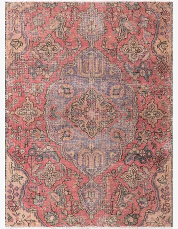 4' 2 x 5' 8 Hand Knotted Ultra Vintage Persian Wool Rug