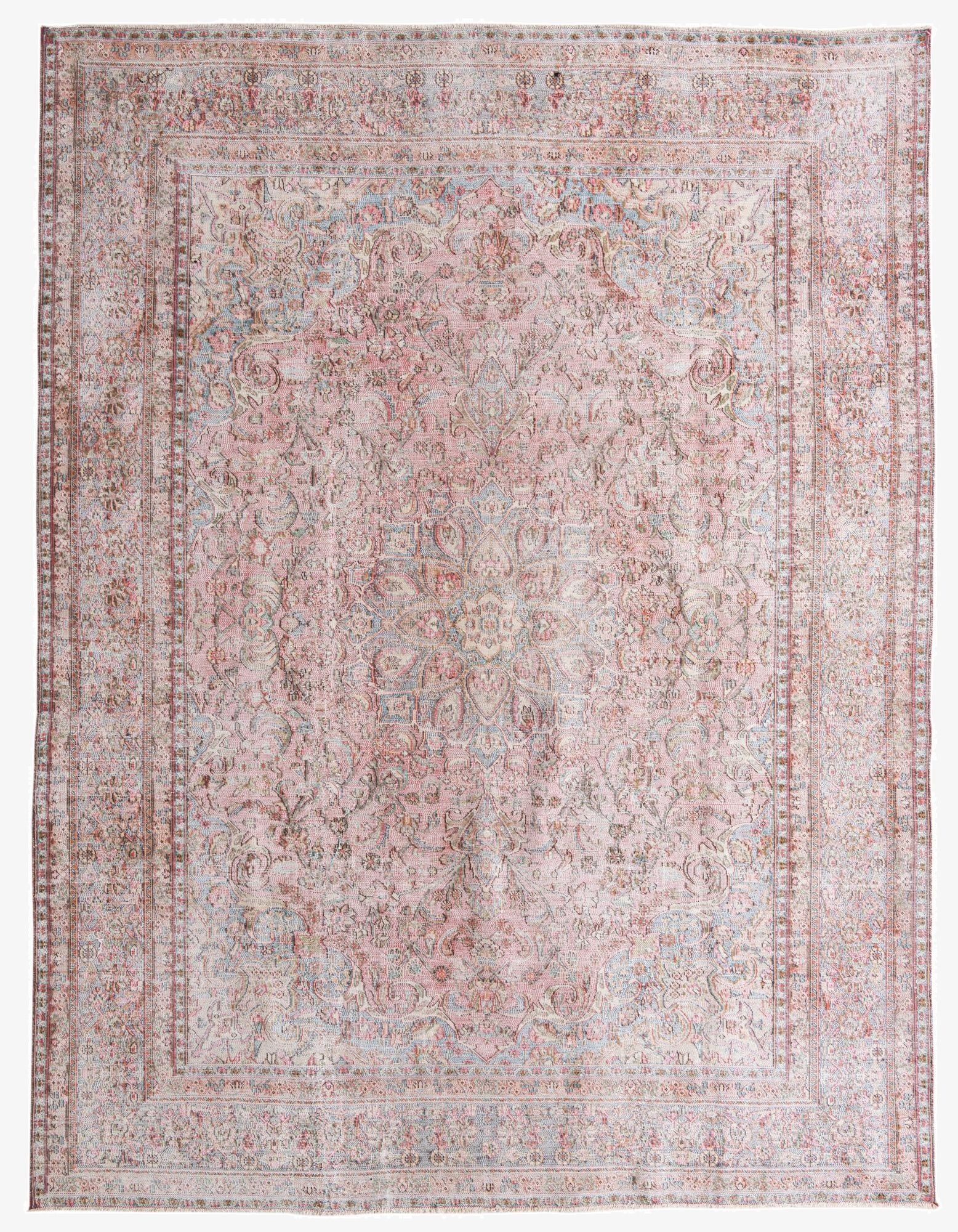 9' 7 x 12' 8  Hand Knotted Ultra Vintage Persian Wool Rug
