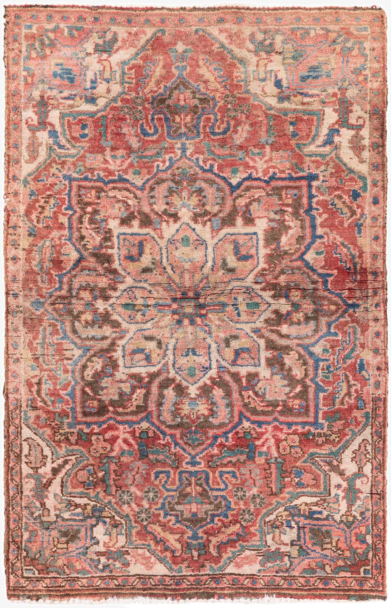 2' 9 x 4' 3  Hand Knotted Ultra Vintage Persian Wool Rug