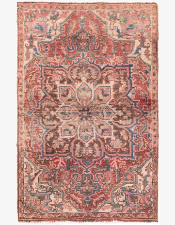 2' 9 x 4' 3 Hand Knotted Ultra Vintage Persian Wool Rug