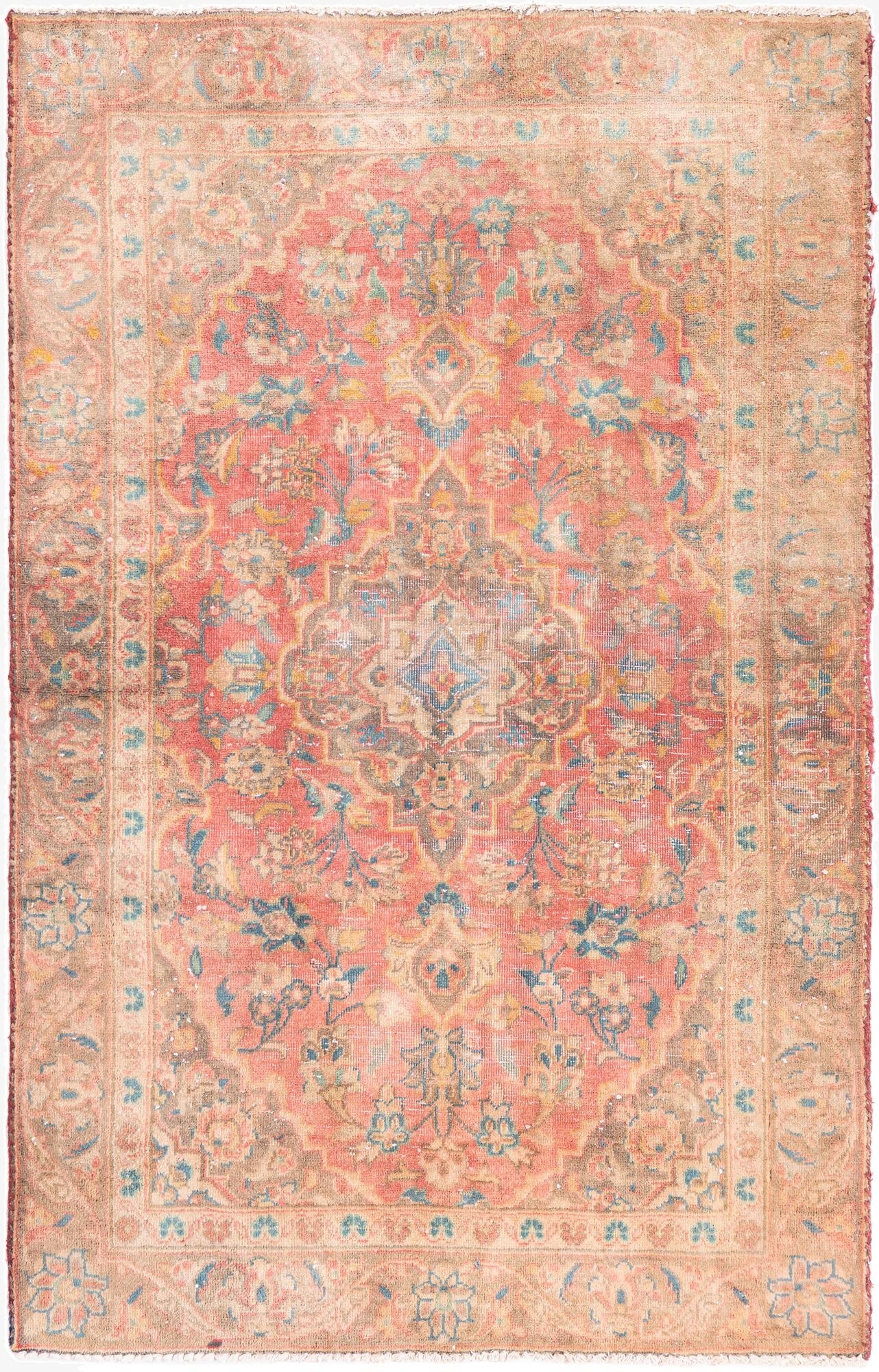 3' x 4' 7  Hand Knotted Ultra Vintage Persian Wool Rug