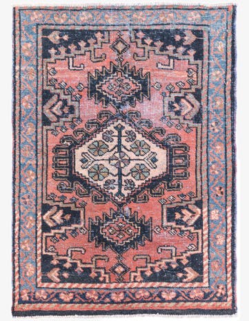 3' 4 x 4' 8 Hand Knotted Ultra Vintage Persian Wool Rug