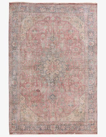 6' 8 x 9' 9 Hand Knotted Ultra Vintage Persian Wool Rug