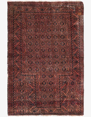 2' 10 x 4' 2 Hand Knotted Ultra Vintage Persian Wool Rug