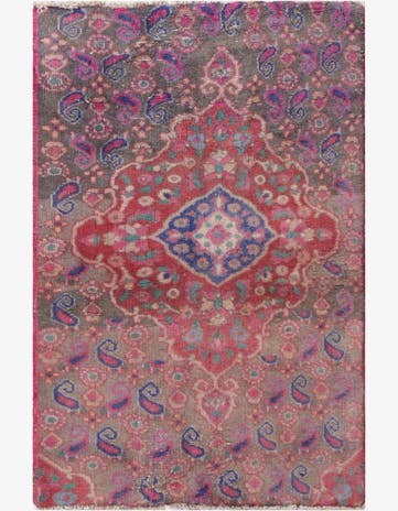 2' 7 x 3' 9 Hand Knotted Ultra Vintage Persian Wool Rug
