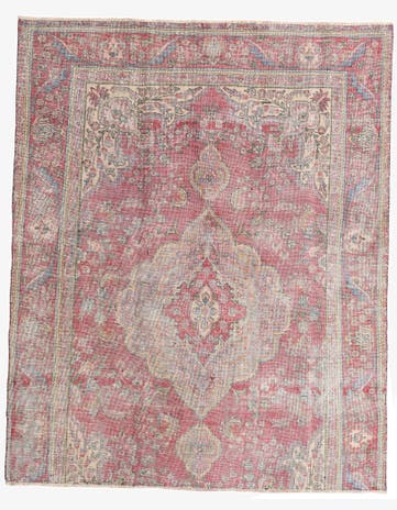 6' 1 x 7' 8 Hand Knotted Ultra Vintage Persian Wool Rug