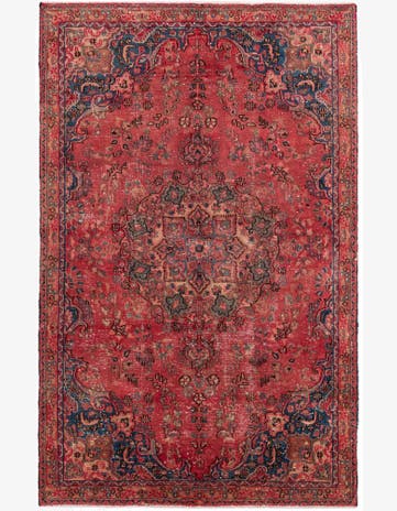 4' 10 x 7' 7 Hand Knotted Ultra Vintage Persian Wool Rug