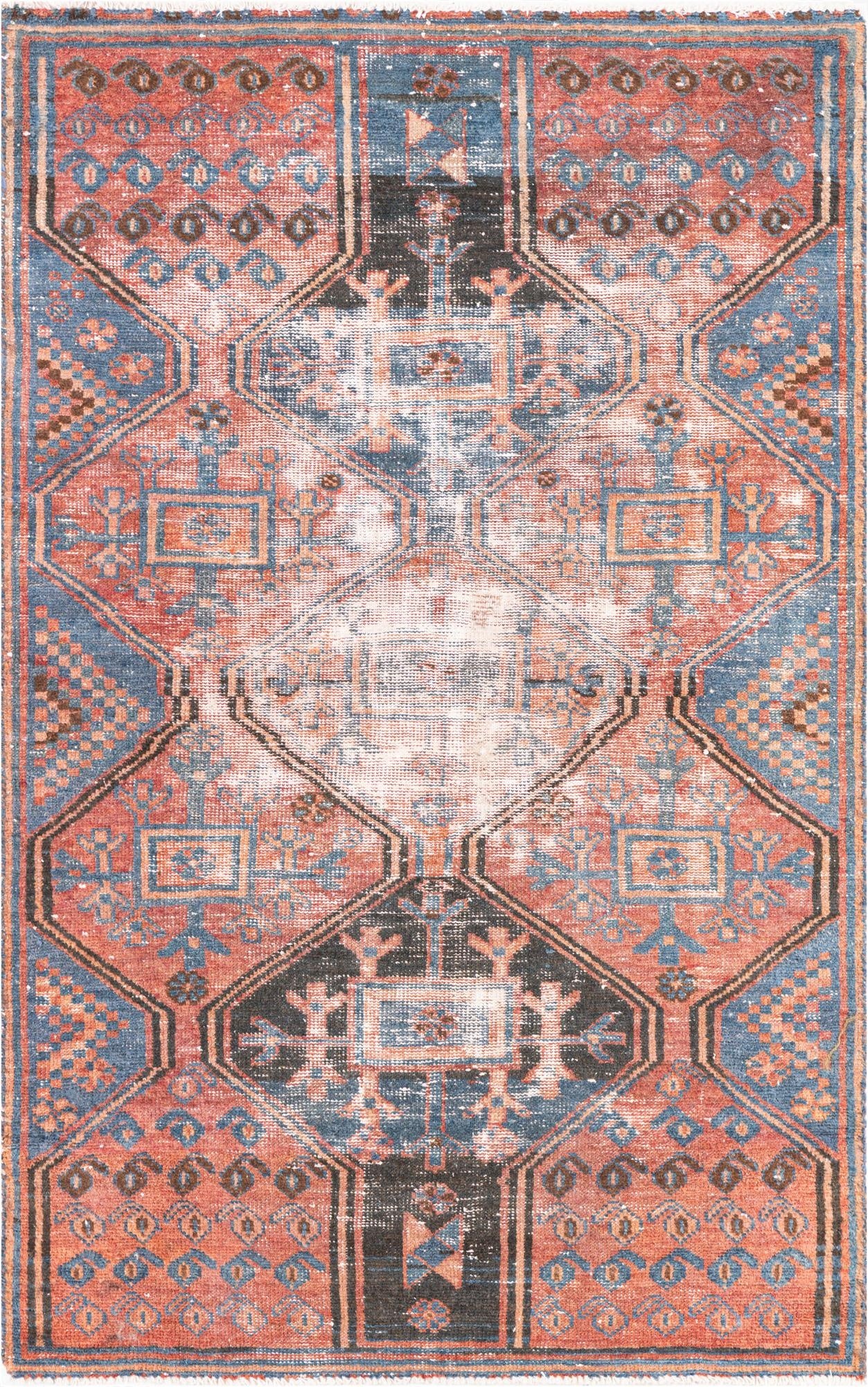 3' 9 x 6'  Hand Knotted Ultra Vintage Persian Wool Rug