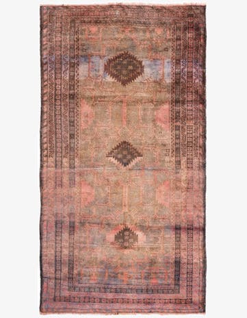 3' 8 x 6' 10 Hand Knotted Ultra Vintage Persian Wool Rug