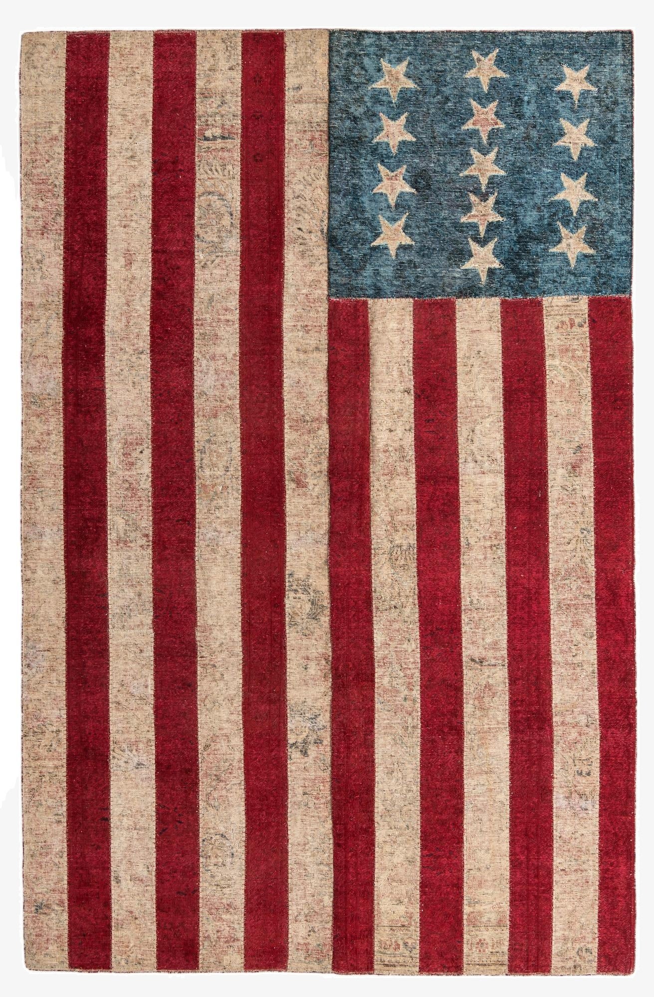 6' 6 x 10'  Hand Knotted Ultra Vintage Persian Wool Rug