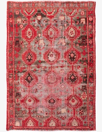 4' 4 x 6' 2 Hand Knotted Ultra Vintage Persian Wool Rug