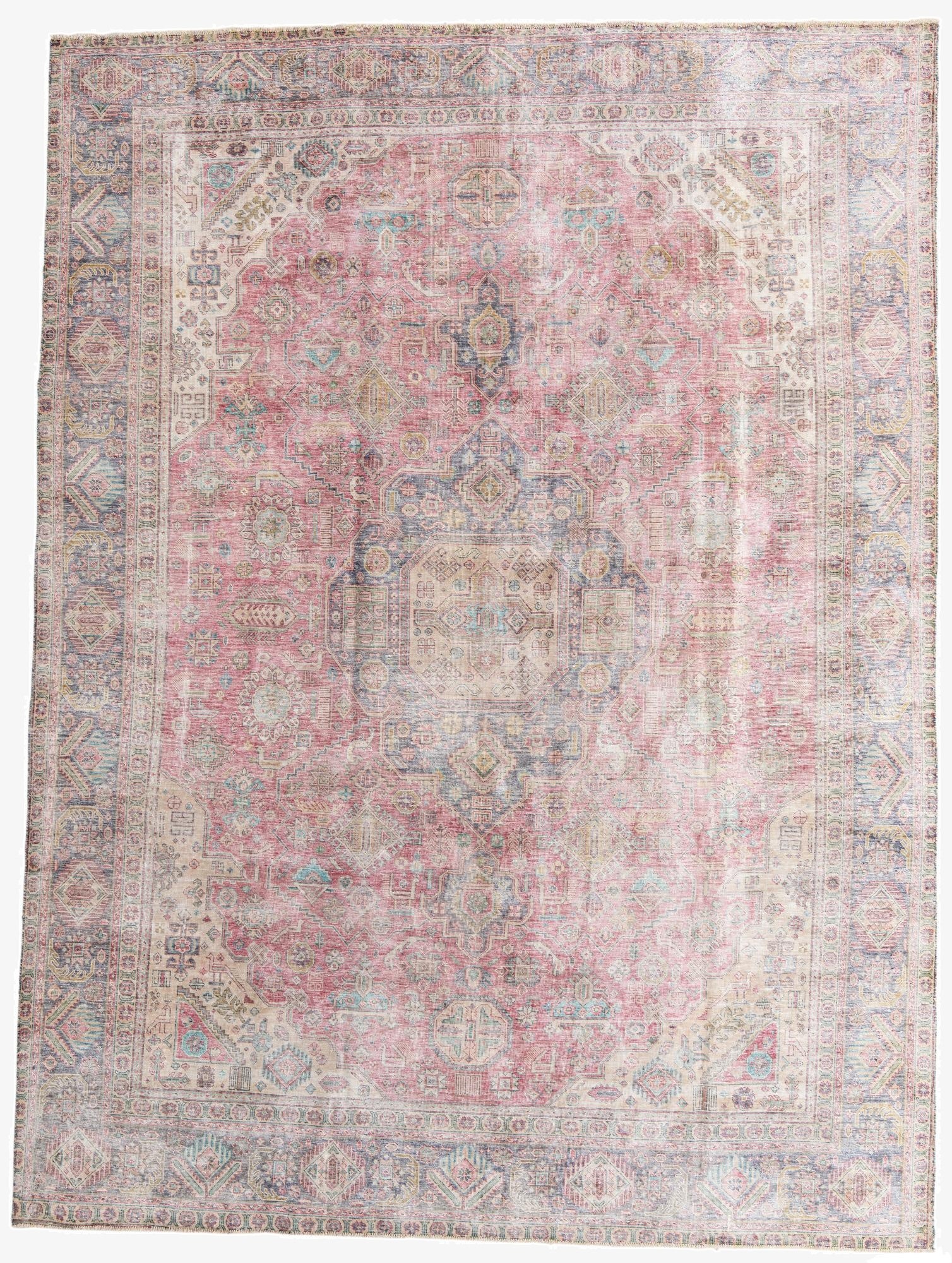 9' 5 x 12' 7  Hand Knotted Ultra Vintage Persian Wool Rug